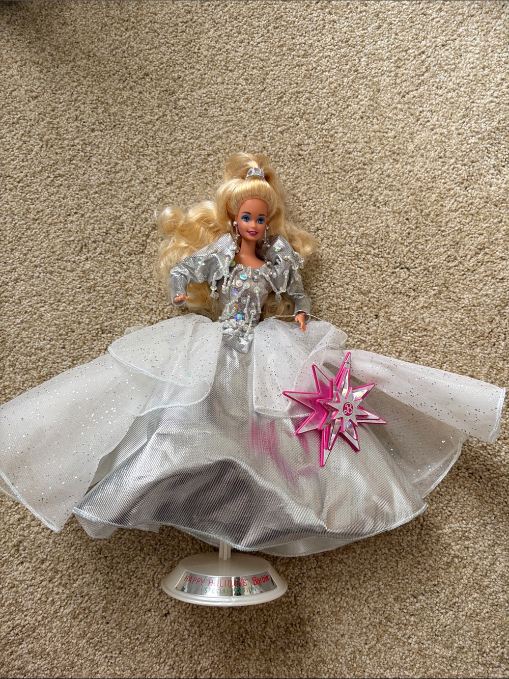 Barbie Silver Gown Doll with Pink Star Accessory